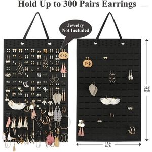 Jewelry Pouches Bag Display Felt Velvet Earrings Storage Wall-mounted Necklace Ring Organizer And Packaging