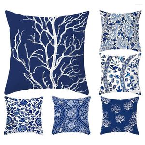 Pillow Navy Blue Abstract Pillowcase Home Decor Sofa Cover