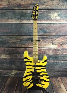 Hand Paint LTD GL200MT George Lynch Tiger Stripe Yellow Electric Guitar Floyd Rose Tremolo Bridge Black Hardware6408158