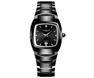 Kingnuos Luxury Lovers Couples Quartz Square Diamond Watches 40MM Dial Mens 25MM Diameter Womens Watch Adjust Strap Calendar Wrist9234964
