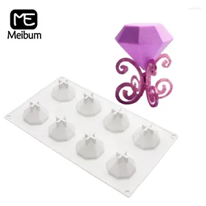 Moldes de cozimento meibum 8 cavidade bolo de diamante molde de silicone