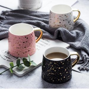 Mugs 330ML 3D Pink Black White Dot Ceramic Plates Cups Kids Birthday Party Set Polka Dots Supplies Coffee Mug