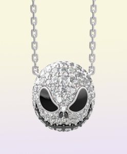 Nightmare before Christmas Skeleton Necklace Jack Skull Crystals Pendant Women Witch Necklace Goth Gothic Jewelry Whole J1218737513402270