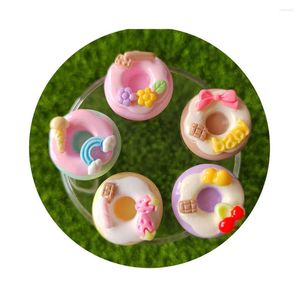 Декоративные цветы симуляция сладкие плоские пончики смола Cabochon Mini Food Scrapbooking Craft Hair Bow