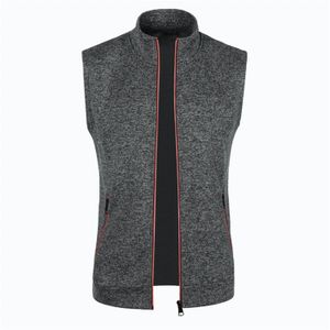 Autumn winter mens knit velvety fashion zipper top vest 240408