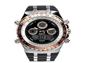 2018 Высококачественные Casual Fashion Big Face Sports Watch для мужчин водонепроницаемые военные запястья цифровые часы в черной силиконовой Band6892021