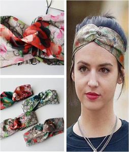 Новый шелк очень мягкий повязки для женщин -мод в модном дизайнере Bloom Flower Bird Elastic Hairband Girl Ladies Headwraps4677792