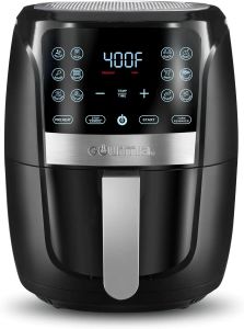 Fryers Gourmia Air Fryer 오븐 디지털 디스플레이 6 쿼트 대형 비행사 밥솥 12 1Touch Cooking Presets, XL Air Fryer Basket 1500W