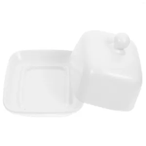 Plates Mini Refrigerators Ceramic Butter Box Dish Lid Holder White Tray Home Container Fridge Organizer Reusable Cheese