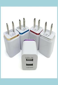 電話壁充電用携帯電話充電器充電器充電器プラグメタルデュアルUSB 2 1A AC電源アダプターUS EUポートギャラクシーノートLGタブレットDRO6911630