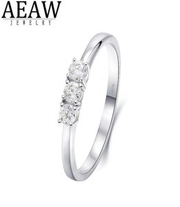 Rundklippning 03ctw 3mm F Color Lab Grown S Diamond Engagement Ring Wedding Band i 10K vitt guld och silver för kvinnor 2202237648951