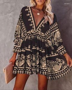 Casual Dresses Amazon Fashion Ethnic Print Pullover kjol