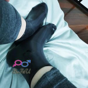 Men's Socks Latex Sox 0.6 Mm Plus Thickness Cosplay Fetish Hosierys Natural Seamless Stockings Sexy Flexible