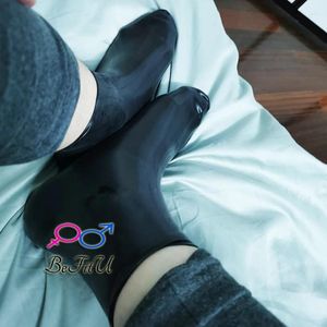 Meias masculinas LATEX SOX 0,6 mm mais espessura cosplay fetiche Hosierys meias naturais sem costura flexível sexy