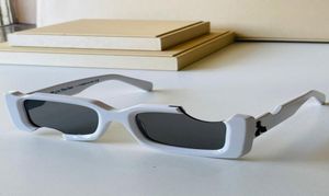 Mens eller kvinnors solglasögon OW40006U Fashion Casual Simple Notch Hole Design Classic Black Trend Senaste färg Vit Frame OW40006 GR8207261