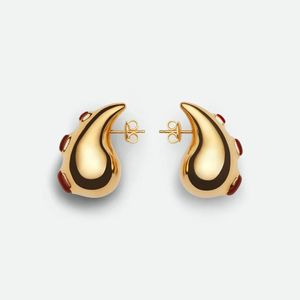 French Unique Top Quality Gold Color Droplet Earrings with Jewelry Design for Women Light Luxury Charm Trend Accessories 240407
