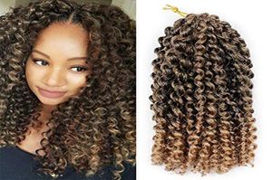 Pacote de 3 ombre cor Marlybob Crochet Braiding Hair Afro Kinky Curly Jerry Curl Braids Kanekalon Extensões sintéticas