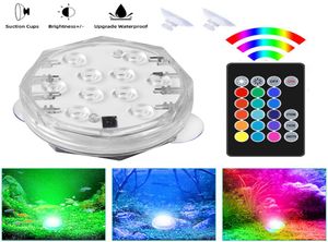 Luz de vela submersível 10 LEDS Controle remoto RGB Vaso floral Base LEVS LED à prova d'água para festa de aniversário de casamento decoração9973324