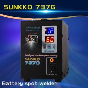 Sunkko 737G doppio impulso digitale a doppio impulso per saldatura a batteria per batteria in inglese saldatore