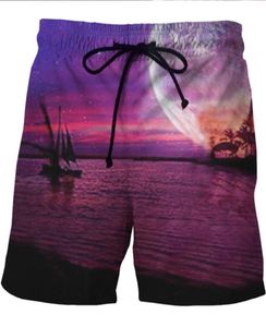 LOVE SPARK Purple Sea View Print Sports Shorts For Men High Elastic Boys Jogging Running Boys Sports Light Shorts S To 6xL9534410
