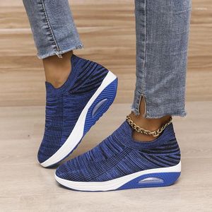 Casual Shoes 2024 Autumn Women's Breathable Mesh Ladies Sneakers Slip On Platform Wedges Women Increase Vulcanize