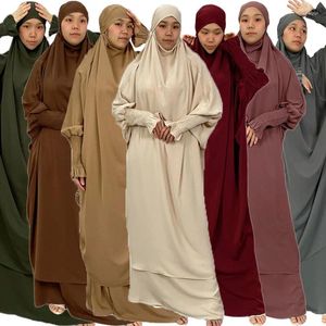 民族服イスラム教徒の女性祈りの祈りの衣服服eidオーバーヘッドキマーアバヤフード付きニカブアバヤヒジャーブドレスイスラムカフタンローブラマダン