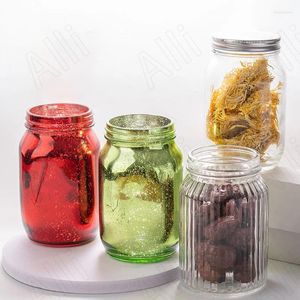 Тарелки европейская стеклянная банка для хранения гостиной на рабочем столе сухофруманные фрукты Организатор алюминиевый процесс.
