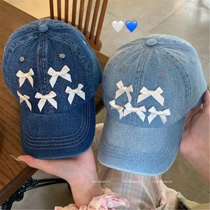 Ball Caps Woman Girl Baseball With Ribbon Bowknot Decals Adult Cotton Duckbill Hat Gathering Teens Sunproof For Outdoor