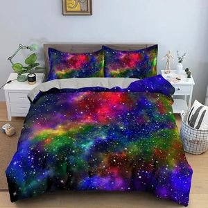 Bedding Sets Lindo Sky Starry Sky 3D Conjunto de tamanho king tamanho geométrico capa de edredon home têxteis de cama de 2/3pcs Cedida de meninos para crianças