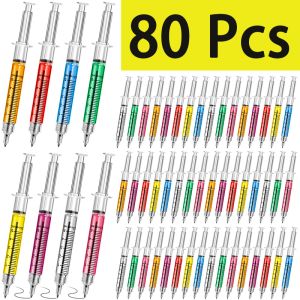 Pens 80Pcs Syringe Pens Retractable Fun Nurse Pens Novelty Multi Colors Medical Ballpoint Pens Gifts for Nurses Nursing Student