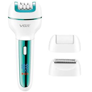 3in1 Kvinnor Epilator Electric Female Shaver Leg Body Hair Removal Lip Chin Lady Bikini Trimmer laddningsbar Callus Remover 240409