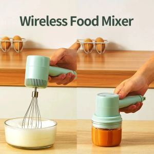 Blender New Wireless Portable Electric Food Mixer Hand Blender 3 Speeds High Power Dough Blender Egg Beater Hand Kitchen Tools
