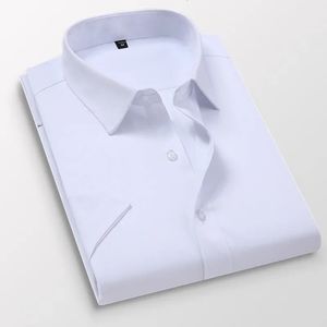 Männer Kurzarm Shirts Sommer Feste Farbe Slim White Shirts Klassische Mode hochwertige Männer Kleidung plus Größe 6xl 7xl 8xl 240329