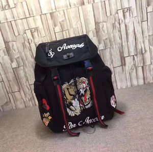 刺繍入りのタイガー刺繍のテクタリー豪華なデザイナー荷物旅行バッグマンバックパックショルダーバッグブックバッグ5608239