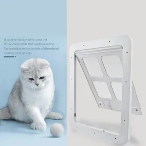 Cat Carriers Black White Modern Pet Screen Door Lockable Kitty Puppy Safety Magnetic Flap Dog Interior Free Entry Exit Gate
