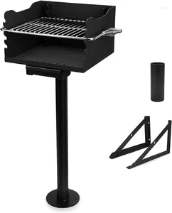 Tools Stanbroil Park-Style Charcoal Grill Heavy Duty Steel Outdoor BBQ Park With Stainless Cooking Grate And Post For Bac