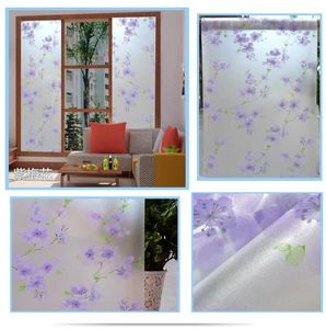 Window Stickers Blue Plum Blossom Film Frosted Opaque Glass Privacy Stained For Home Decor Christmas 200cm Long