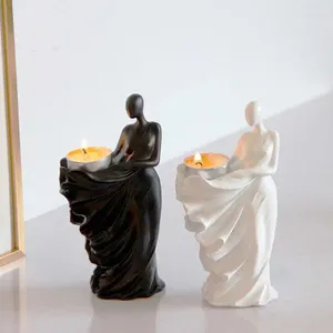 Candle Holders Ceramic Stove Hollow Furnace Creative Crafts Decor Literary Female Shape
