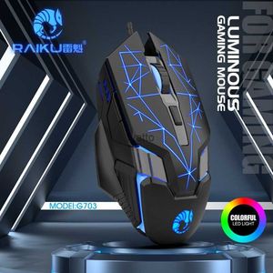 Topi Raiku G703 ESPORTS Game Mouse 6D Cool Glow Braidd Wire H240412