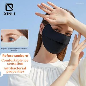 Berets Summer anty-UV Szybkie suszące okładka twarzy jedwabna maska ​​przeciwsłoneczna Kobiety szalik oddychający dama