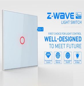 ZWave 1CH EU Wall Light Touch Screen Switch Home Automation ZWave Wireless Smart Remote Control Light Switch22594171447889