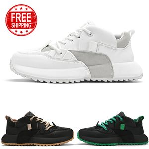 Free Shipping Men Women Running Shoes Flat Comfort Breathable White Green Ivory Mens Trainers Sport Sneakers GAI