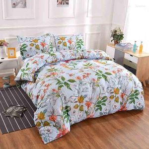Постиловать наборы для постельных принадлежностей легкая одеяльная крышка наволочка разноцветные цветочные рисунки, набор домашнего текстиля с тремя частями