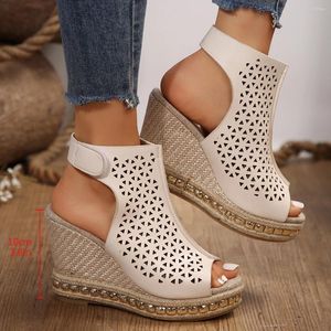 Sandals Platform Buty Kobiety Super wysokie obcasy kliny Eleganckie imprezowe kostki buty gladiator moda kobieta wiosna lato