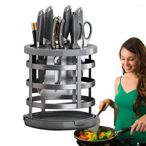 Armazenamento de cozinha Organizador de cortador rotativo para o suporte de utensílios de utensílios de rotação portátil garfos de rack de secagem