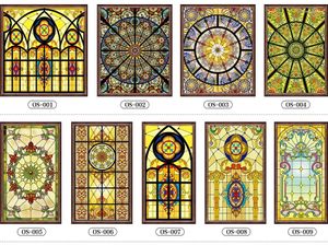 Window Stickers Custom Size Static Cling Frosted Stained Glass Film Church Foil Door PVC Self-adhesive 60x100cm