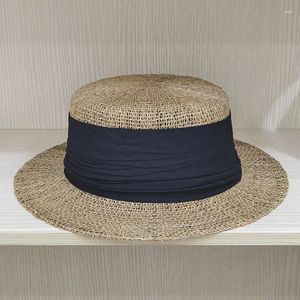Boinas moda japão japão verão simplicidade palha panamá jazz fedora chapéu de chapéu ao ar livre praia de alta qualidade sombrero mujer playa