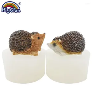 Baking Moulds 3D Cartoon Hedgehog Gypsum Incense Silicone Mold Creative Animal Candle Chocolate Mould Cake Decorating Tools Moldes De