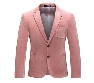 Kış Men039s Suit Ceket En son yüksek son pembe kadife resmi ceket Men039s giyim iş gündelik zarif blazer banqu4069246