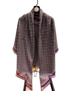 Designer shawl wrap womens letters soft warm Blue Gold Pink gray green large square tippet Classic Brand spring autumn luxury Silk wool double sided scarves M78646